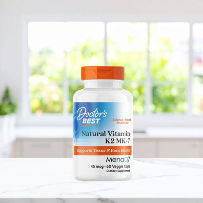 Doctor's Best Natural Vitamin K2 MK-7 with MenaQ7, 45 mcg, 60 Veggie Caps