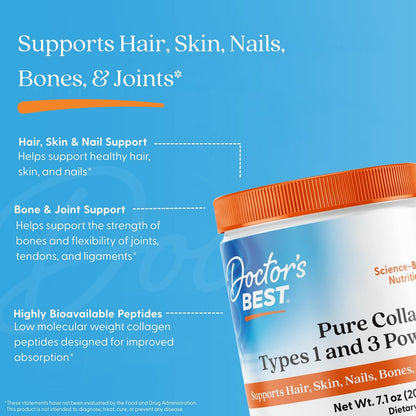 Doctor's Best Pure Collagen Types 1 and 3 Powder, 7.1 oz (200 g)