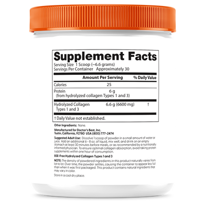Doctor's Best Pure Collagen Types 1 and 3 Powder, 7.1 oz (200 g)