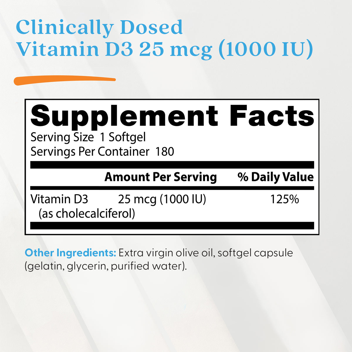 Doctor's Best Vitamin D3, 25 mcg (1,000 IU), 180 Softgels