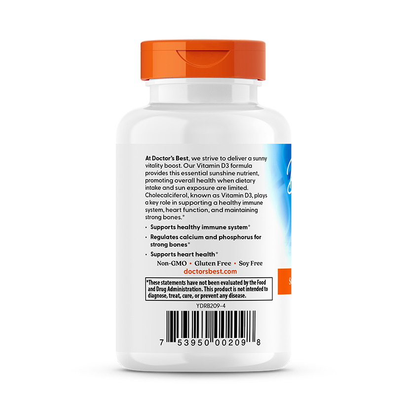 Doctor's Best Vitamin D3, 25 mcg (1,000 IU), 180 Softgels