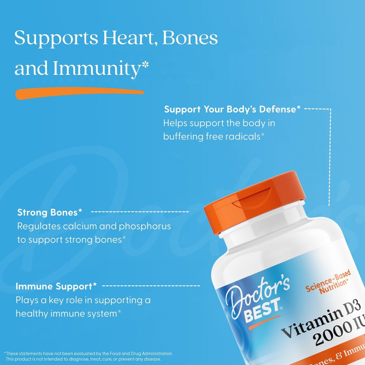 Doctor's Best Vitamin D3, 50 mcg (2,000 IU), 180 Softgels