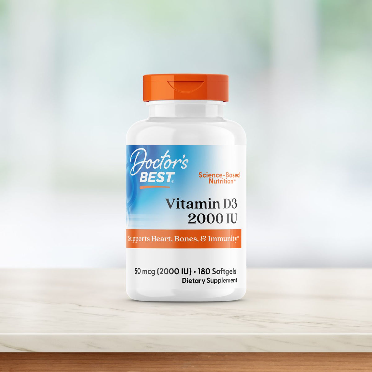 Doctor's Best Vitamin D3, 50 mcg (2,000 IU), 180 Softgels