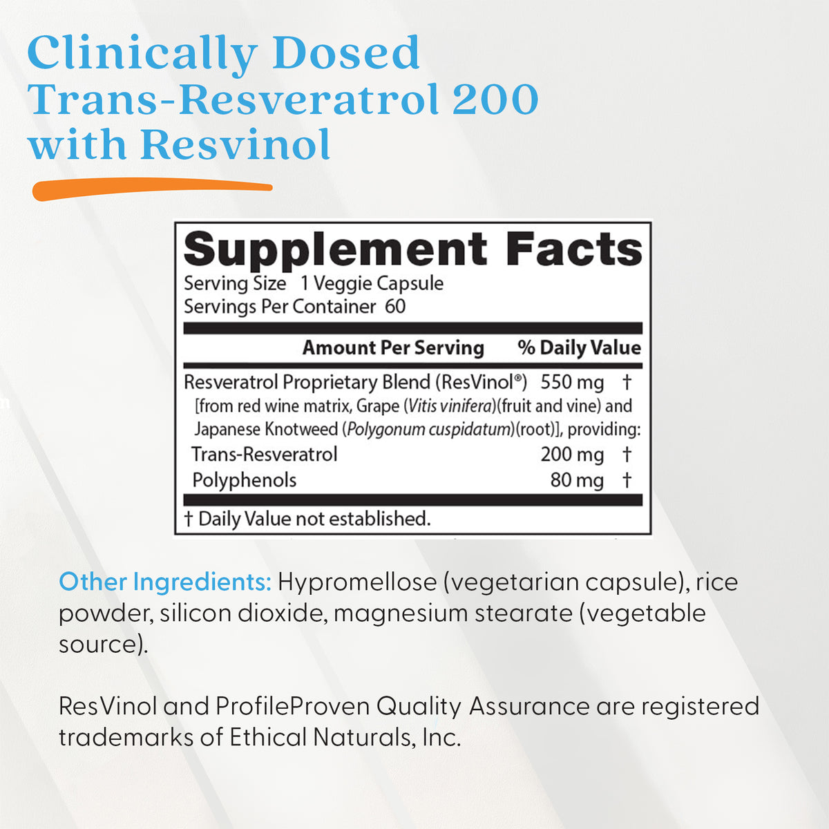 Doctor's Best Trans-Resveratrol 200  with Resvinol, 200 mg, 60 Veggie Caps