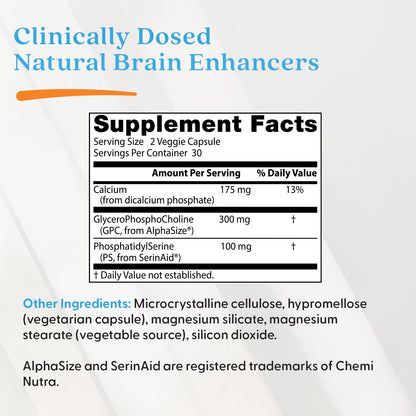 Doctor's Best Natural Brain Enhancers with AlphaSize and SerinAid, 60 Veggie Caps