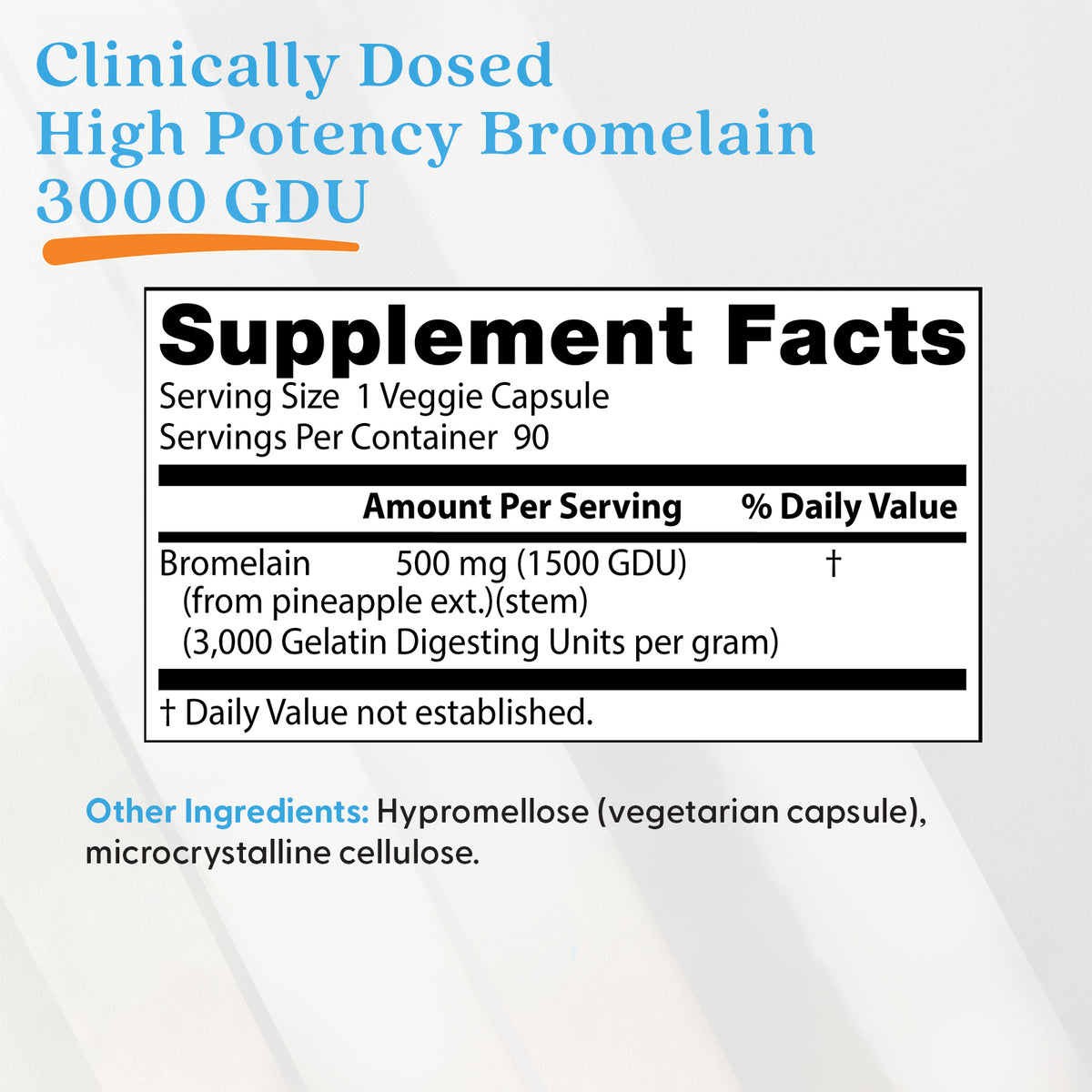 Doctor's Best High Potency Bromelain 3000 GDU Per Gram, 90 Veggie Caps