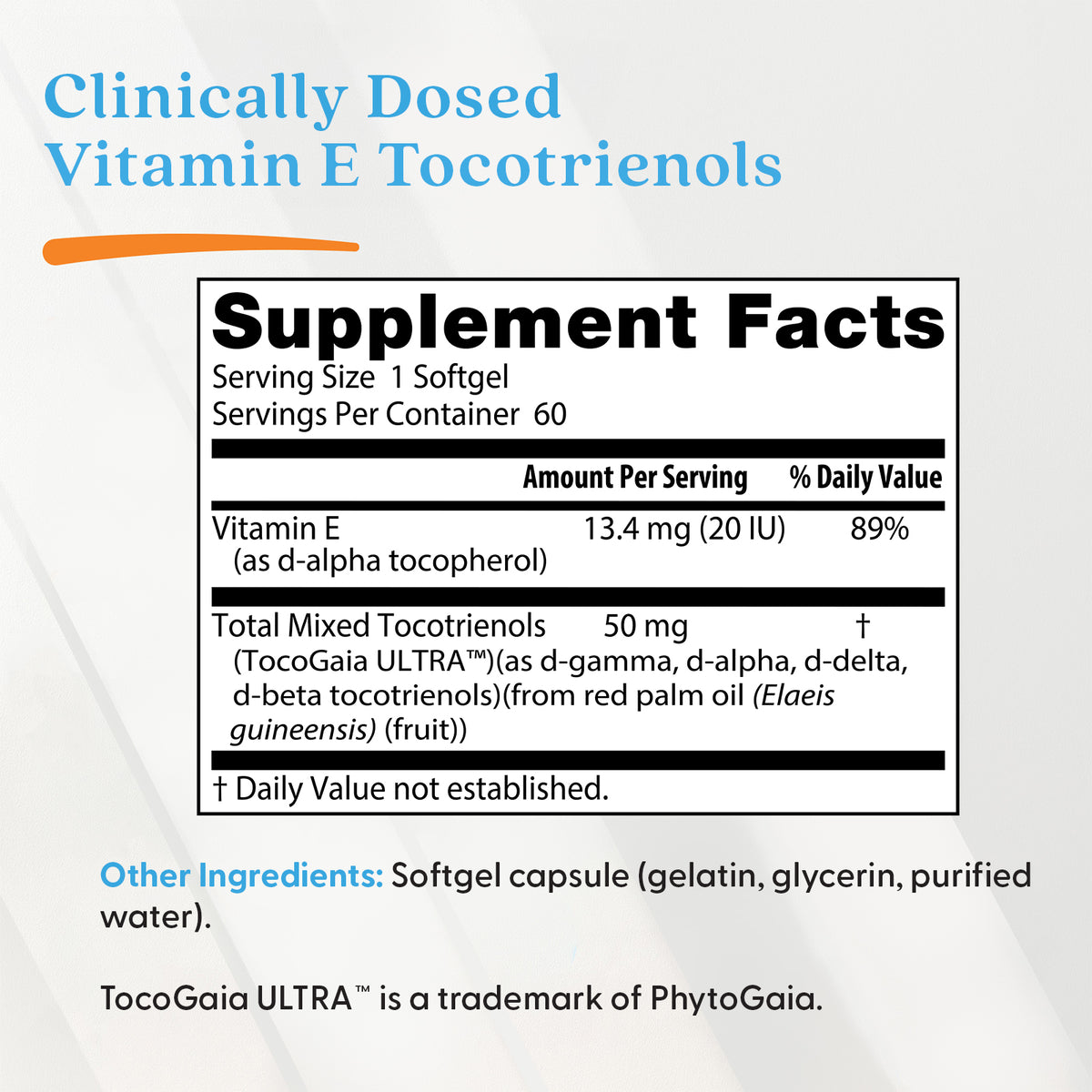Doctor's Best Vitamin E Tocotrienols, 50 mg, 60 Softgels