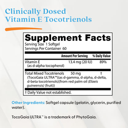 Doctor's Best Vitamin E Tocotrienols, 50 mg, 60 Softgels