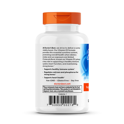 Doctor's Best Vitamin D3, 125 mcg (5,000 IU), 180 Softgels