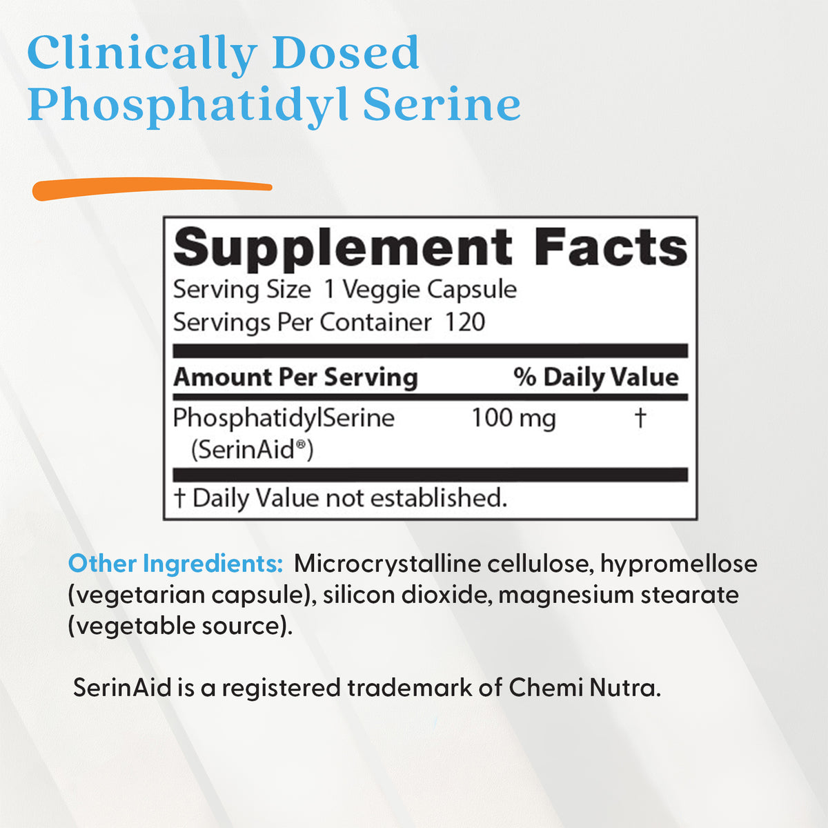 Doctor's Best Phosphatidylserine with SerinAid, 100 mg, 120 Veggie Caps