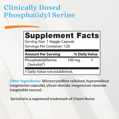 Doctor's Best Phosphatidylserine with SerinAid, 100 mg, 120 Veggie Caps