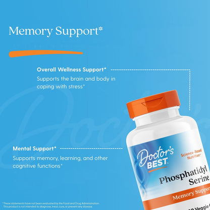 Doctor's Best Phosphatidylserine with SerinAid, 100 mg, 120 Veggie Caps