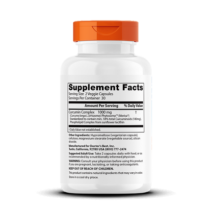 Doctor's Best Curcumin Phytosome with Meriva, 500 mg, 60 Veggie Caps