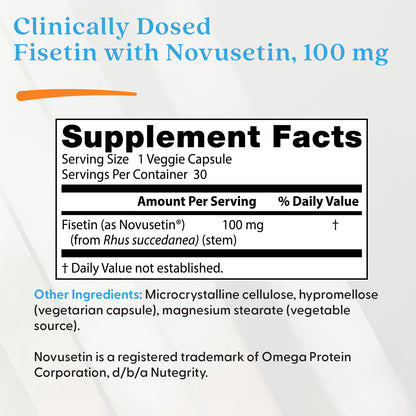 Doctor's Best Fisetin with Novusetin, 100 mg, 30 Veggie Caps