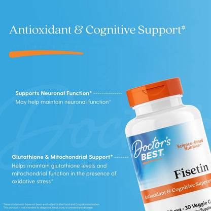 Doctor's Best Fisetin with Novusetin, 100 mg, 30 Veggie Caps