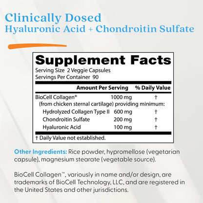 Doctor's Best Hyaluronic Acid + Chondroitin Sulfate, 180 Veggie Caps