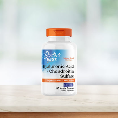 Doctor's Best Hyaluronic Acid + Chondroitin Sulfate, 180 Veggie Caps