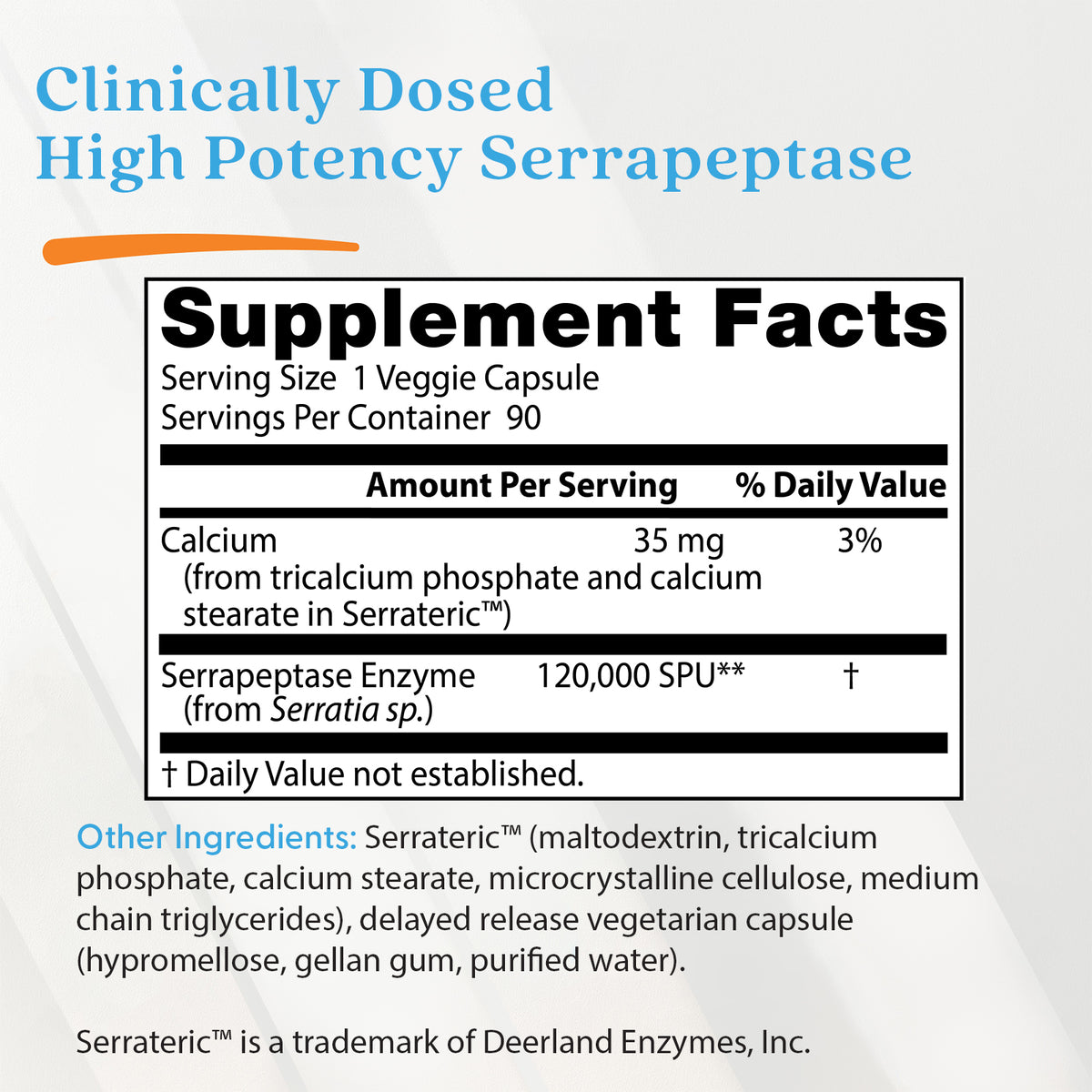 Doctor's Best High Potency Serrapeptase, 120,000 SPU, 90 Veggie Caps
