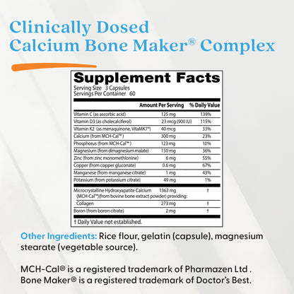 Doctor's Best Calcium Bone Maker Complex with MCHCal, 180 Capsules