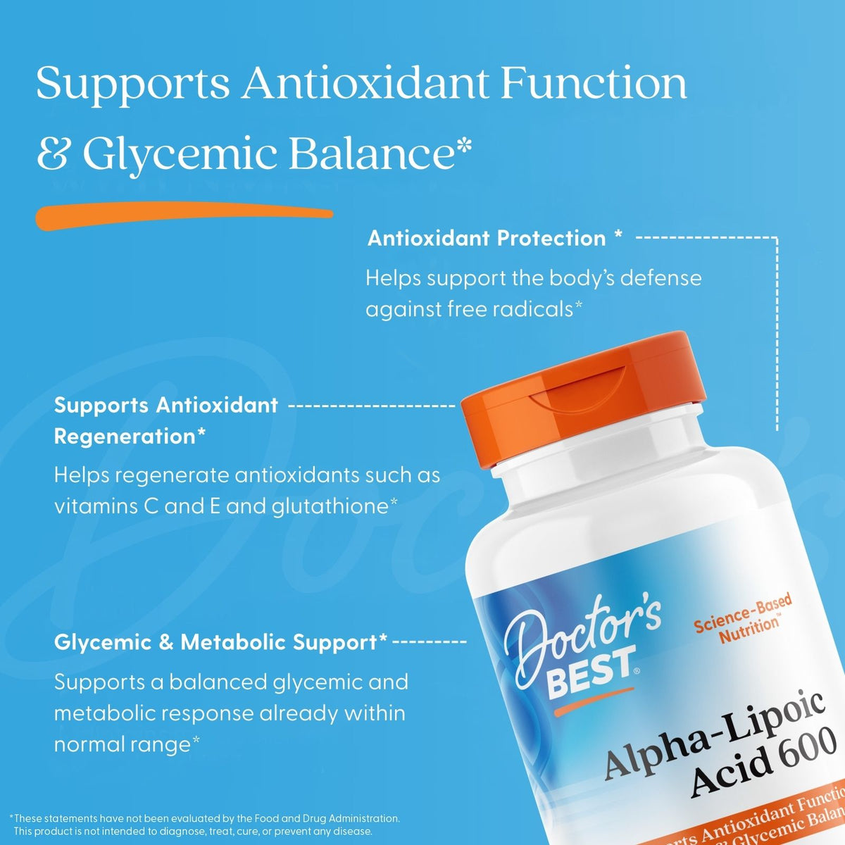 Doctor's Best Alpha-Lipoic Acid 600, 600 mg, 180 Veggie Caps