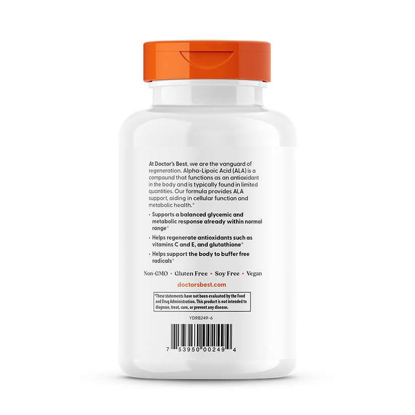 Doctor's Best Alpha-Lipoic Acid 600, 600 mg, 180 Veggie Caps