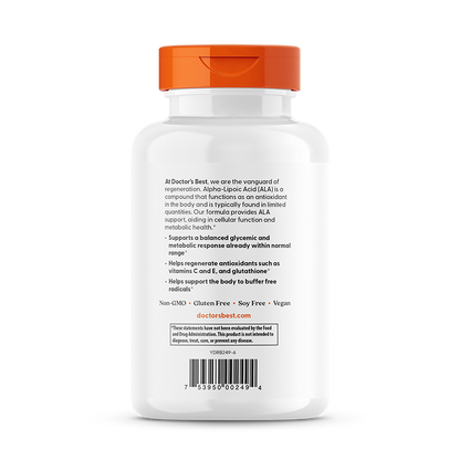 Doctor's Best Alpha-Lipoic Acid 600, 600 mg, 180 Veggie Caps