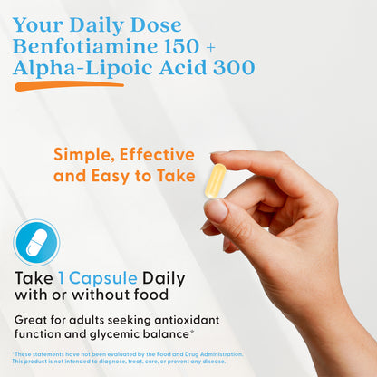 Doctor's Best Benfotiamine 150 + Alpha-Lipoic Acid 300, 60 Veggie Caps