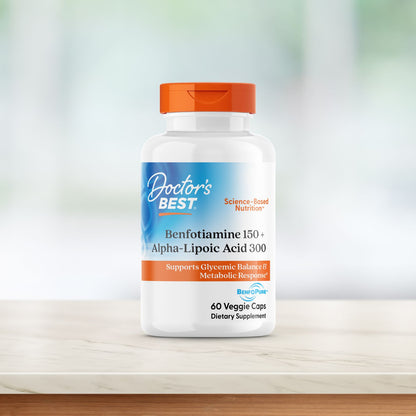 Doctor's Best Benfotiamine 150 + Alpha-Lipoic Acid 300, 60 Veggie Caps