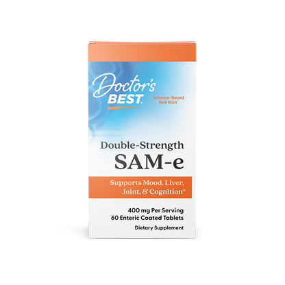 Doctor's Best SAM-e, Double-Strength, 400 mg, 60 Enteric Coated Tablets
