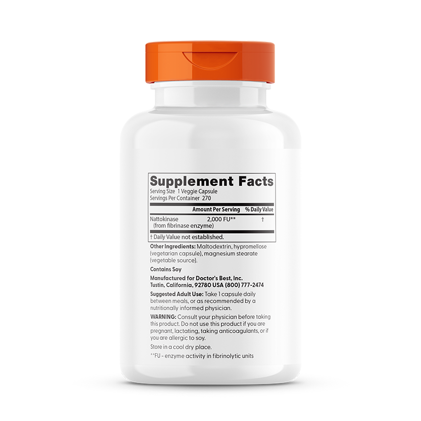 Doctor's Best Nattokinase, 2,000 FUs, 270 Veggie Caps
