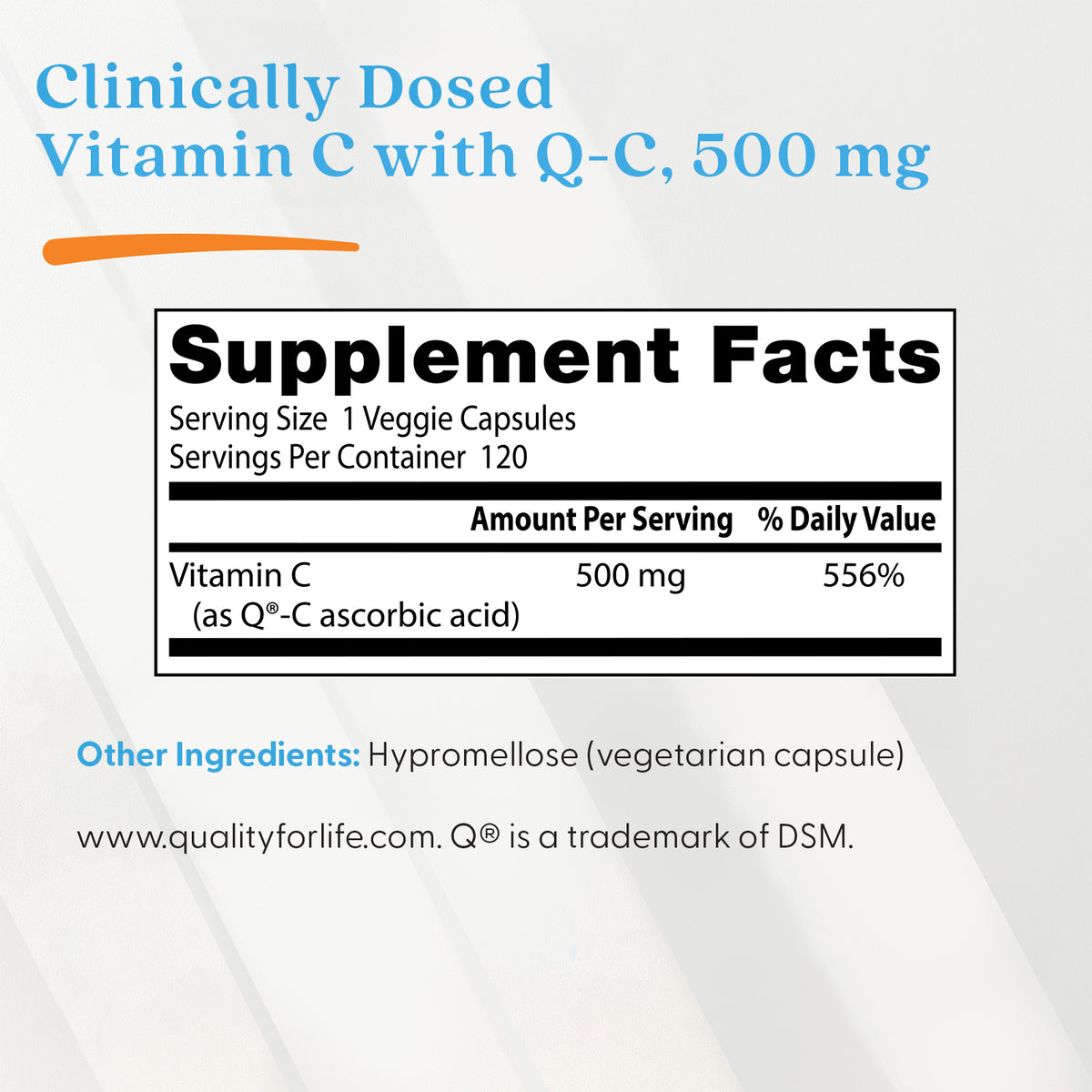 Doctor's Best Vitamin C with Q-C, 500 mg, 120 Veggie Caps
