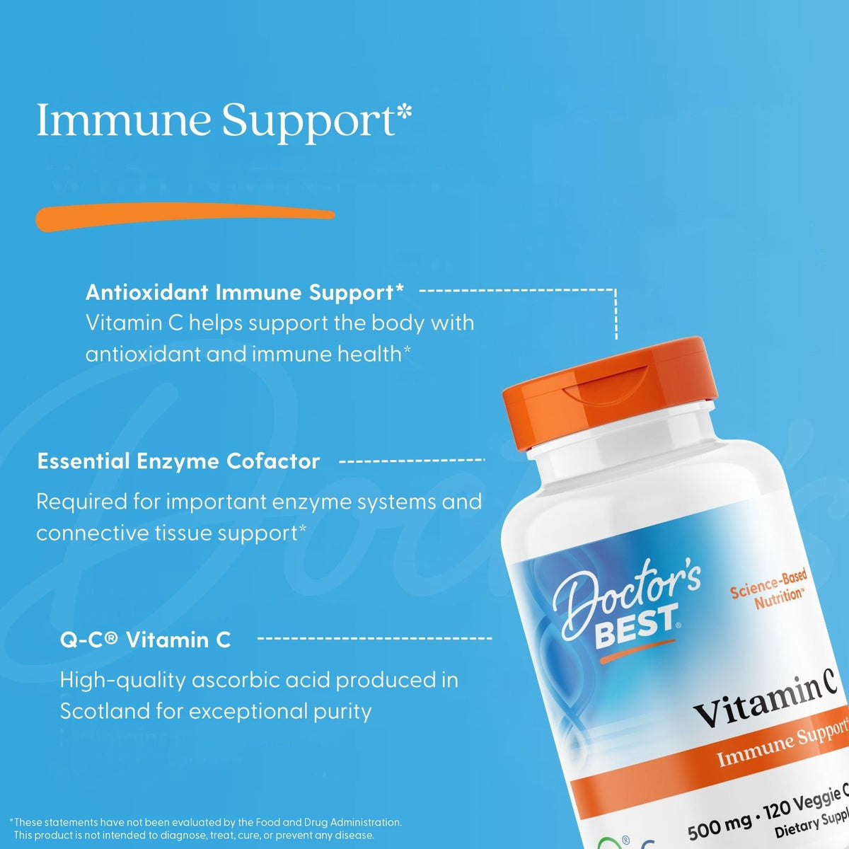 Doctor's Best Vitamin C with Q-C, 500 mg, 120 Veggie Caps