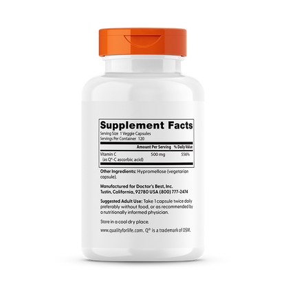 Doctor's Best Vitamin C with Q-C, 500 mg, 120 Veggie Caps