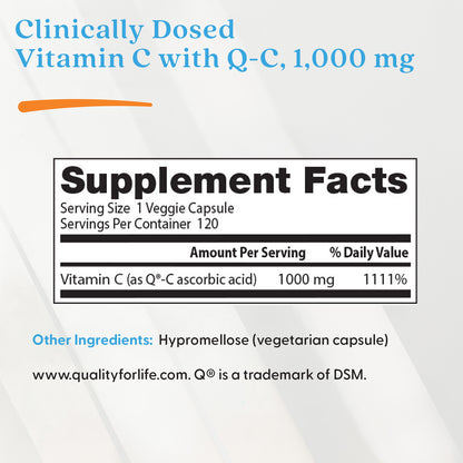 Doctor's Best Vitamin C with Q-C, 1,000 mg, 120 Veggie Caps