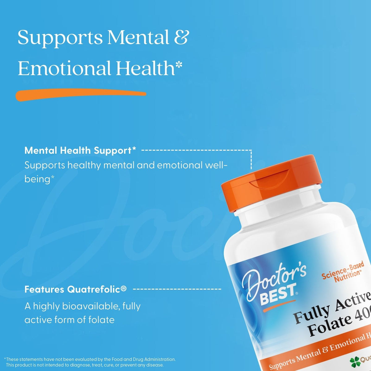 Doctor's Best Fully Active Folate 400 with Quatrefolic, 400 mcg, 90 Veggie Caps