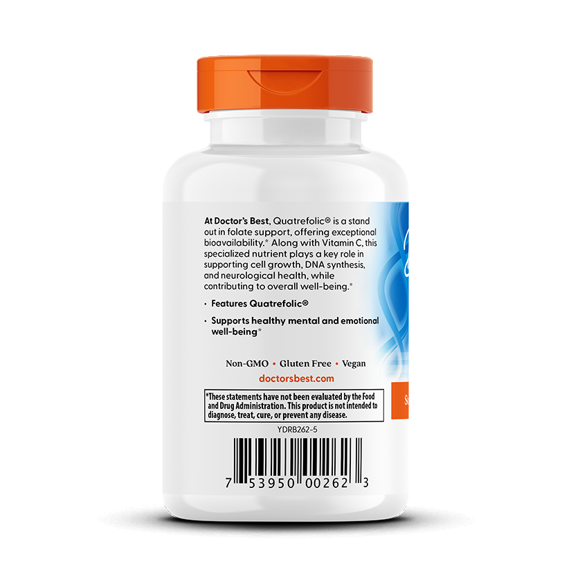 Doctor's Best Fully Active Folate 400 with Quatrefolic, 400 mcg, 90 Veggie Caps