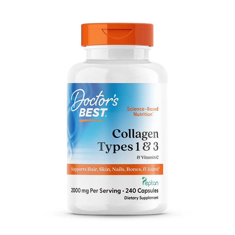 Doctor's Best Collagen Types 1 and 3 and Vitamin C, 2,000 mg Per Serving, 240 Capsules