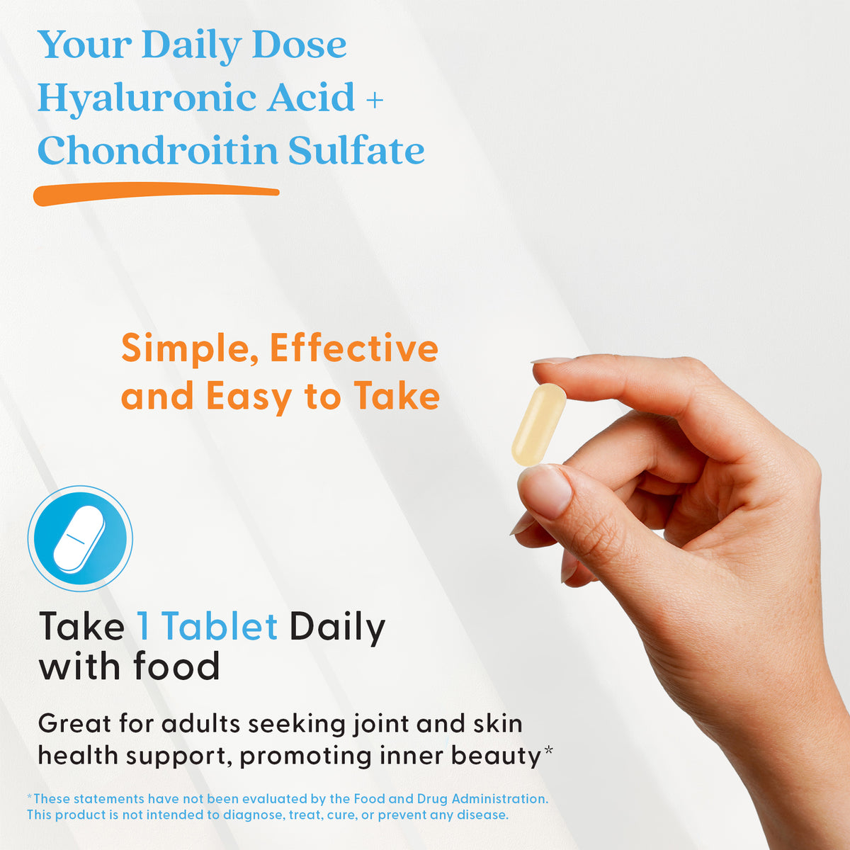 Doctor's Best Hyaluronic Acid + Chondroitin Sulfate with BioCell Collagen, 60 Tablets