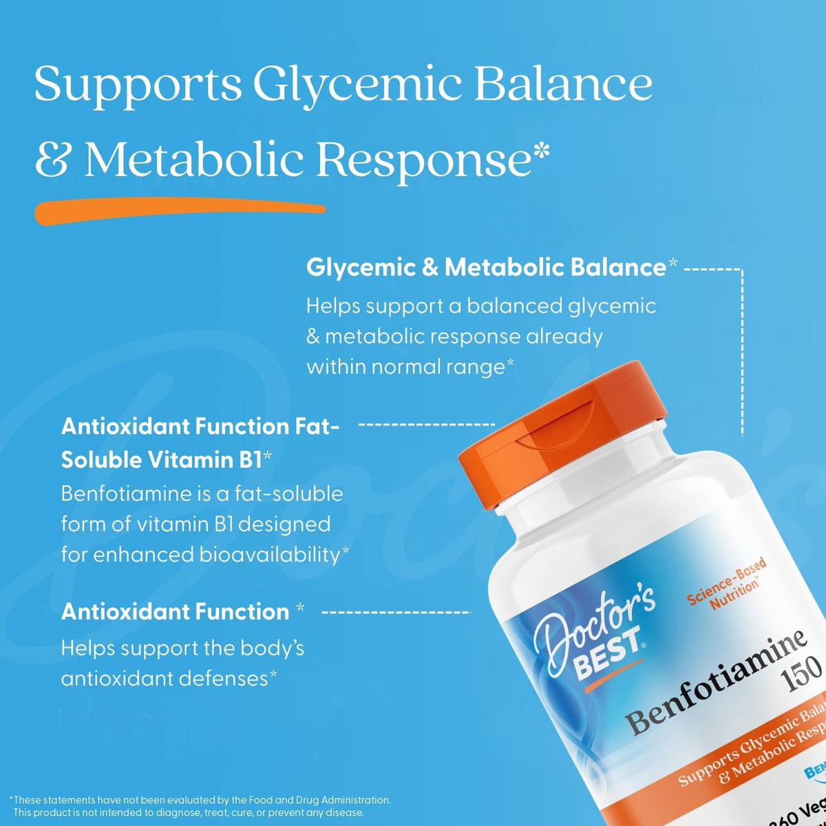 Doctor's Best Benfotiamine with BenfoPure, 150 mg, 360 Veggie Caps