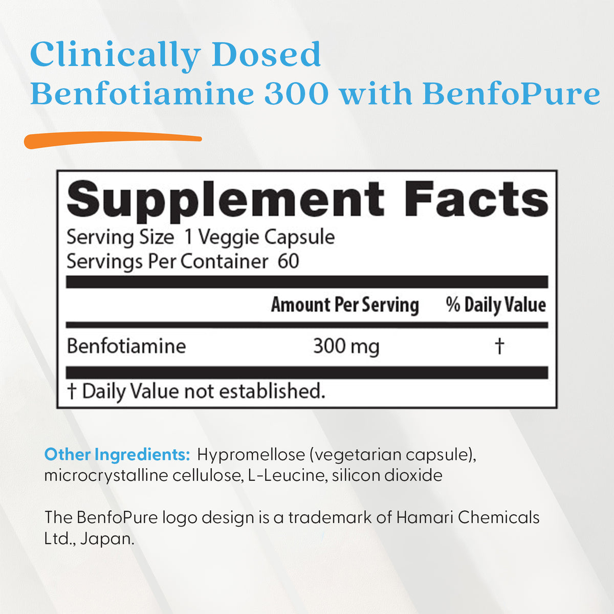 Doctor's Best Benfotiamine with BenfoPure, 300 mg, 60 Veggie Caps