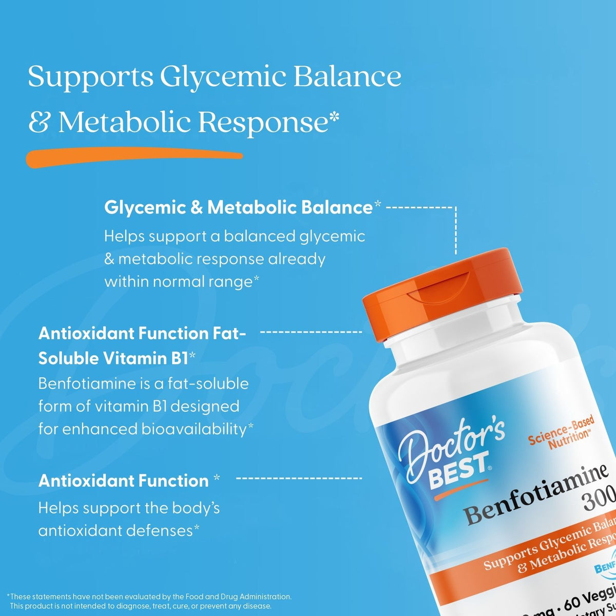 Doctor's Best Benfotiamine with BenfoPure, 300 mg, 60 Veggie Caps