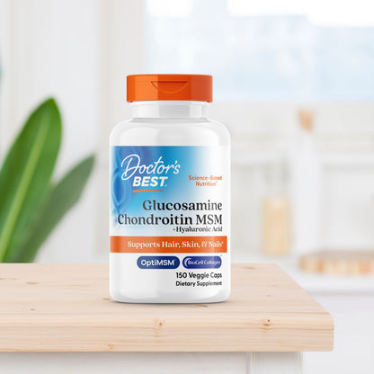 Doctor's Best Glucosamine Chondroitin MSM + Hyaluronic Acid, 150 Veggie Caps
