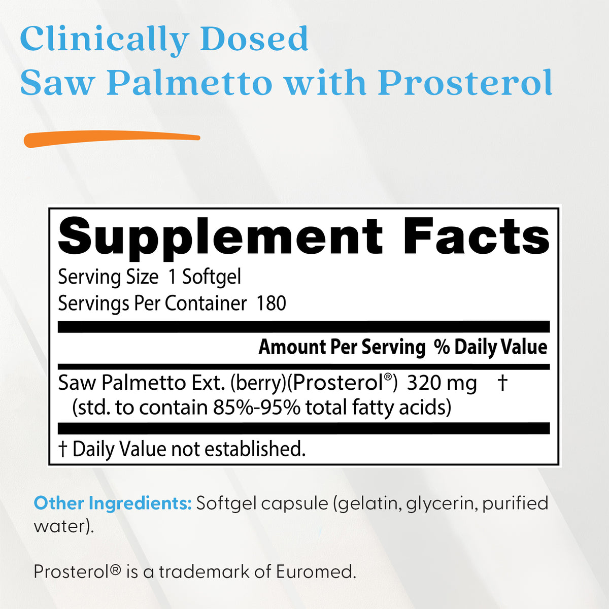 Doctor's Best Saw Palmetto, Standardized Extract, 320 mg, 180 Softgels