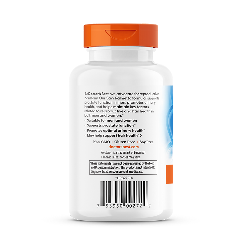 Doctor's Best Saw Palmetto, Standardized Extract, 320 mg, 180 Softgels