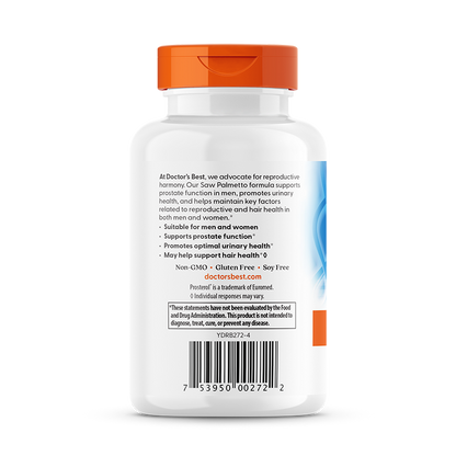 Doctor's Best Saw Palmetto, Standardized Extract, 320 mg, 180 Softgels