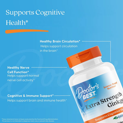 Doctor's Best Extra Strength Ginkgo, 120 mg, 360 Veggie Caps
