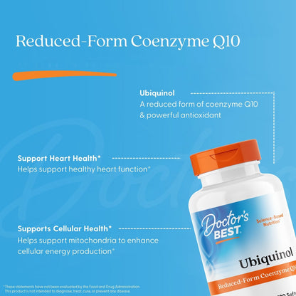 Doctor's Best Ubiquinol with Kaneka, 200 mg, 120 Softgels