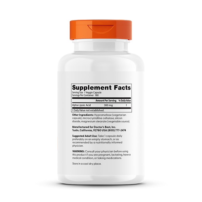 Doctor's Best Alpha-Lipoic Acid 300, 300 mg, 180 Veggie Caps