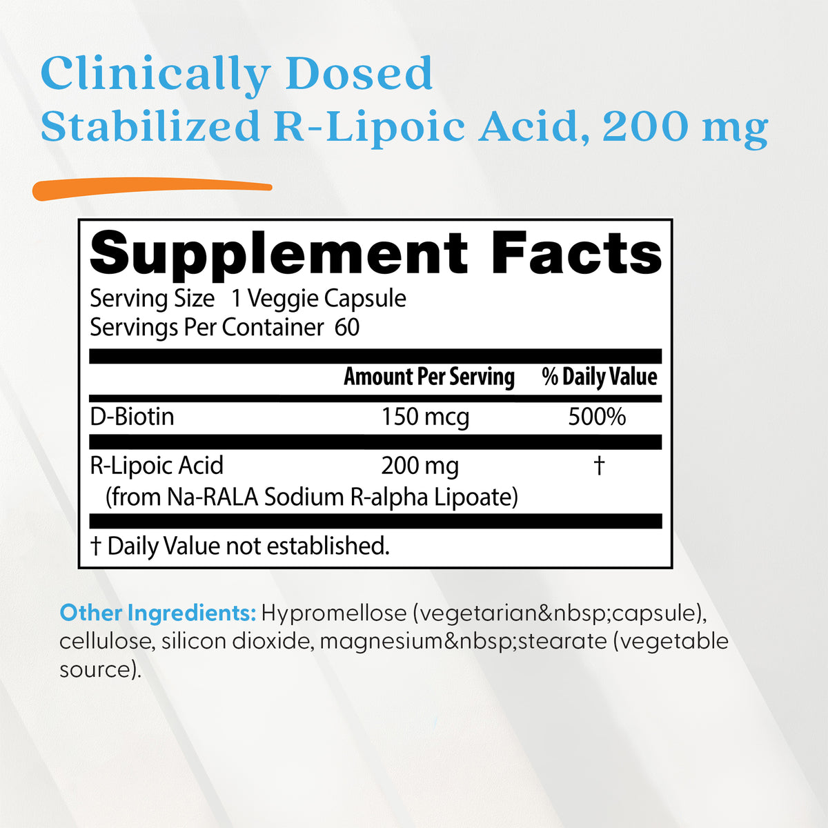 Doctor's Best Stabilized R-Lipoic Acid, 200 mg, 60 Veggie Caps
