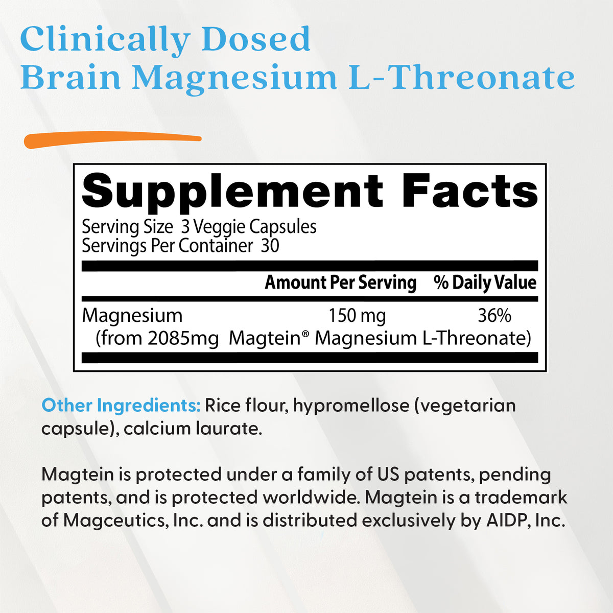 Doctor's Best Brain Magnesium with Magtein, 150 mg Per Serving, 90 Veggie Caps